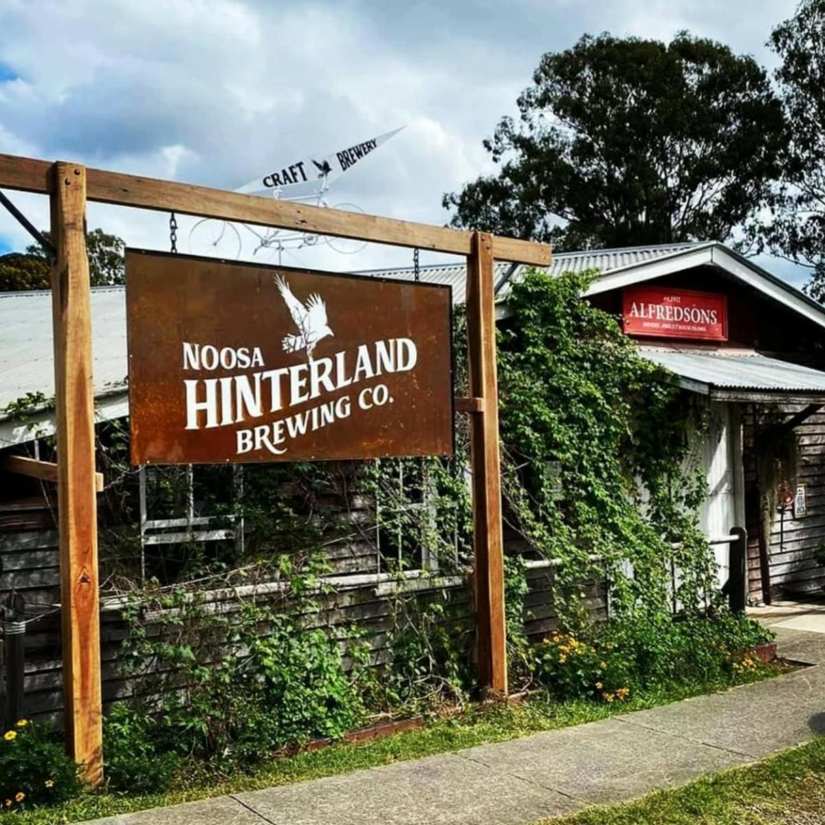 a sign for thenoxingerland brewing co in front of a building