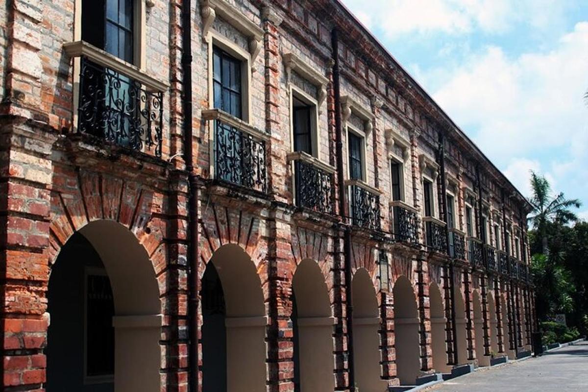 a large brick building with arches and windows