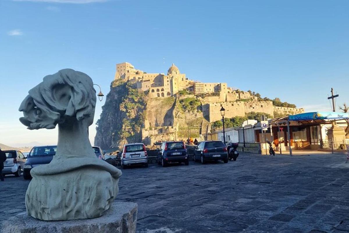 una statua di un'anatra di fronte a una montagna