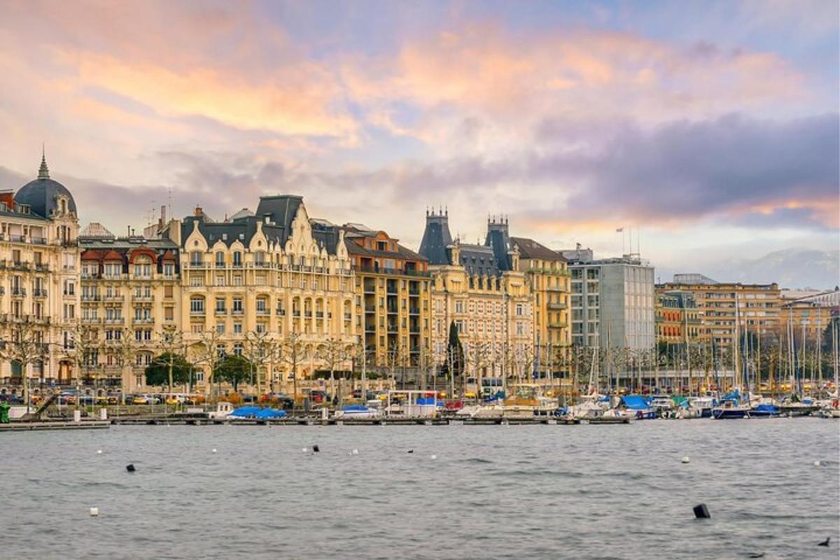 a view of a city with boats in the water