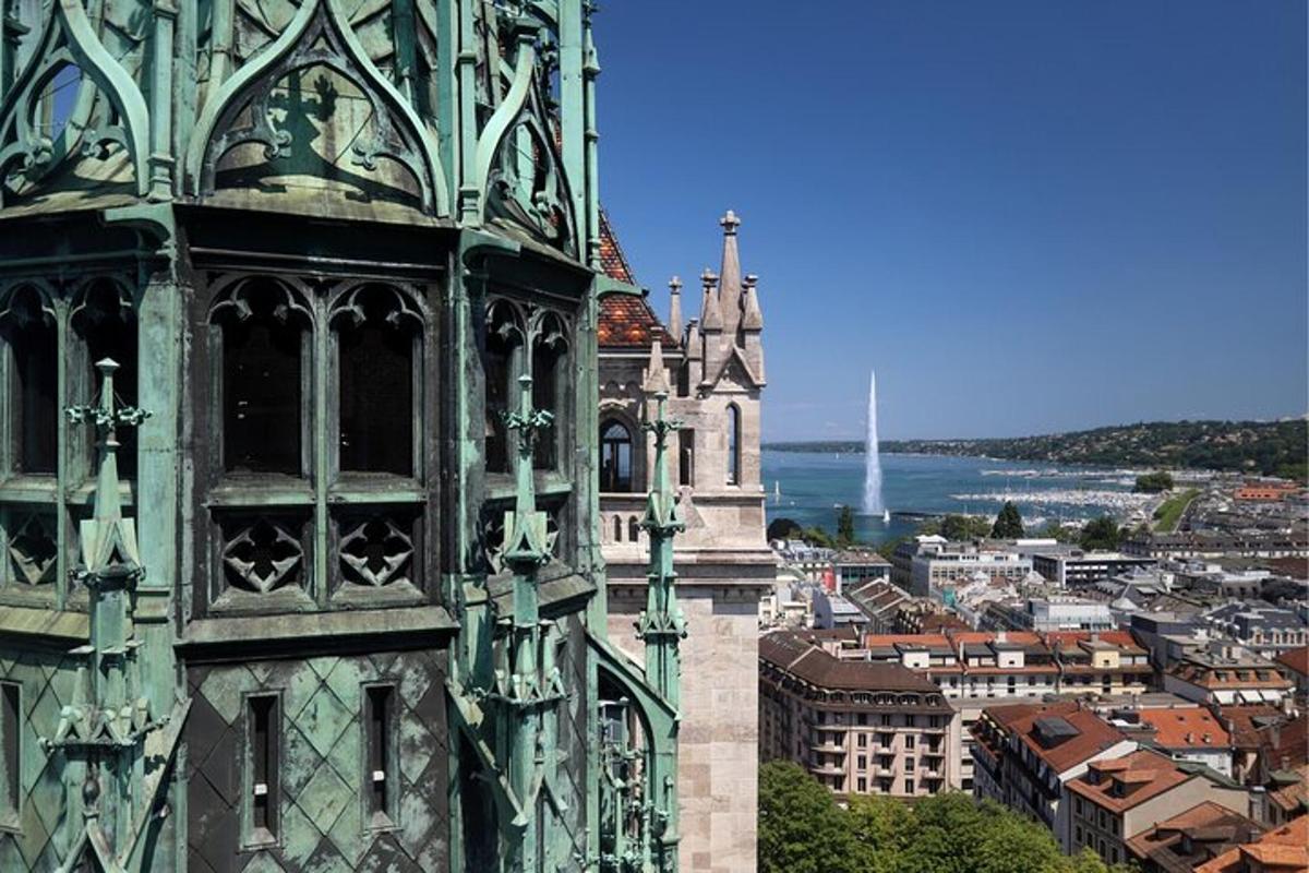 a tall building with a view of a city