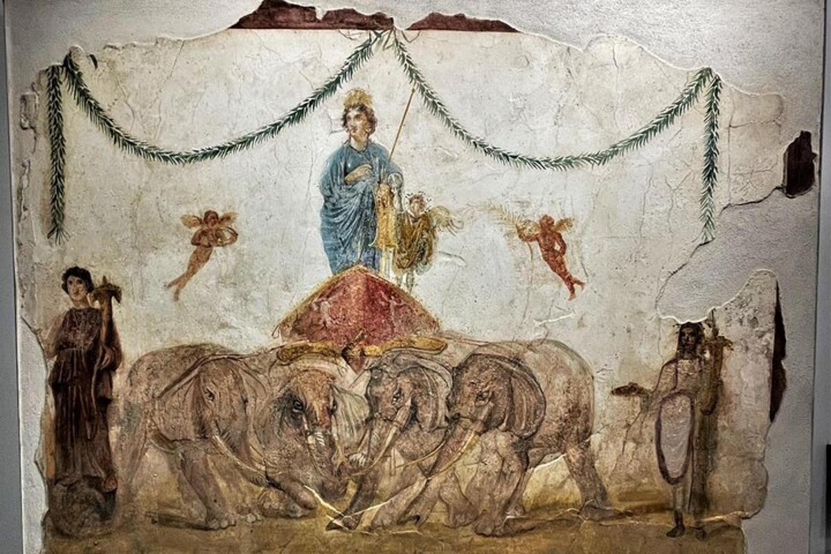 une peinture d'un homme monté sur un éléphant