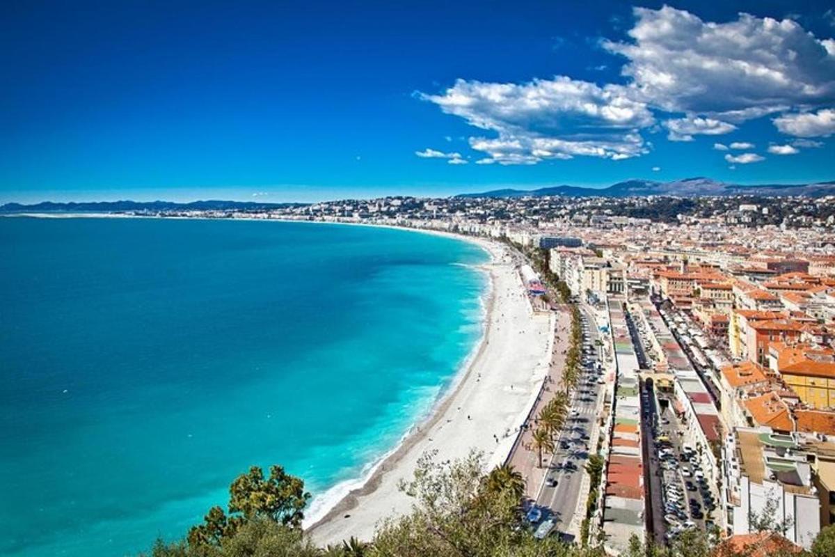 una vista aerea di una spiaggia e dell'oceano