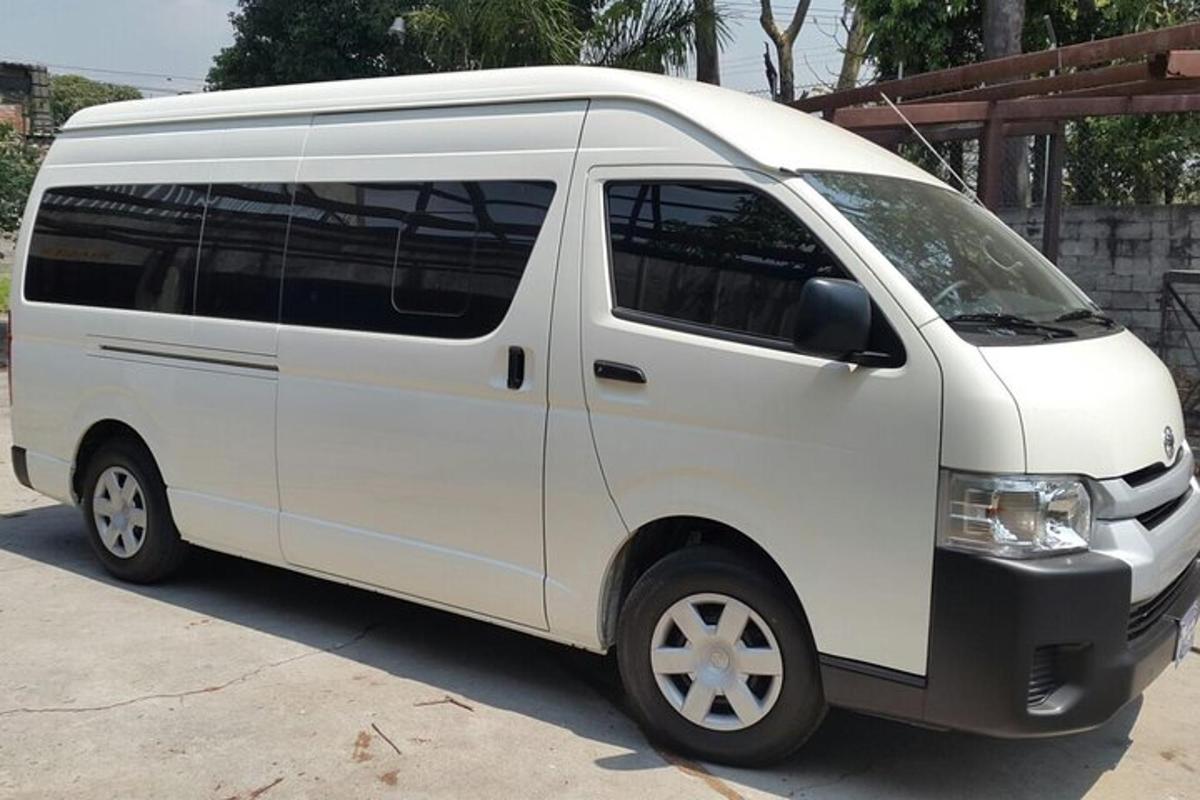 a white van parked in a parking lot