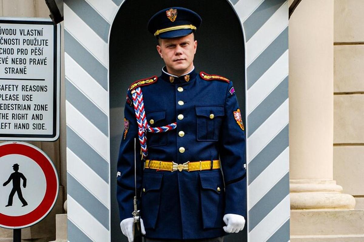 a picture of a man in uniform next to a sign
