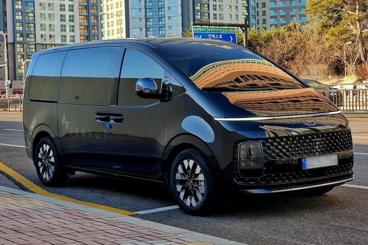 a black van parked in a parking lot