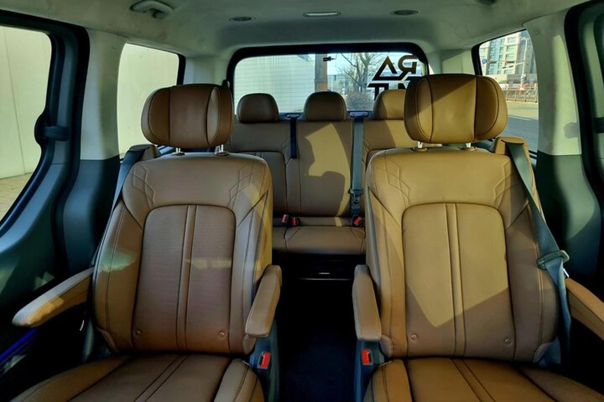 two empty seats in the back of a vehicle