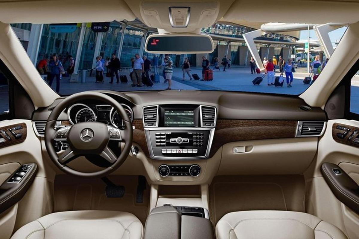 a view of the dashboard of a mercedes benz car
