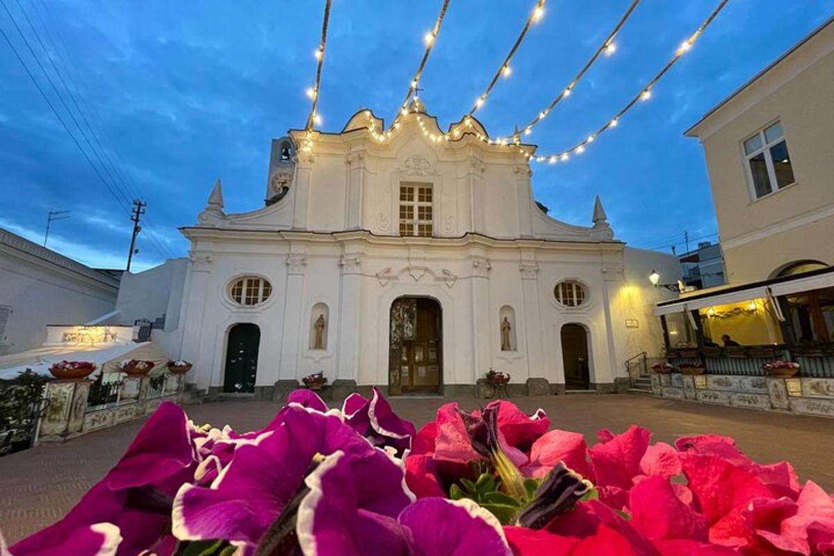 o clădire albă cu flori roz în față