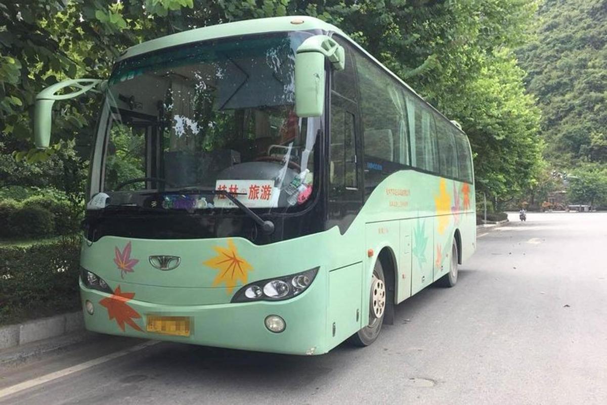 een groene bus geparkeerd aan de kant van een straat