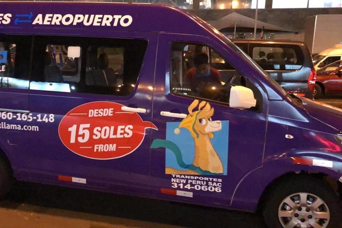 a purple van with a picture of a horse on it