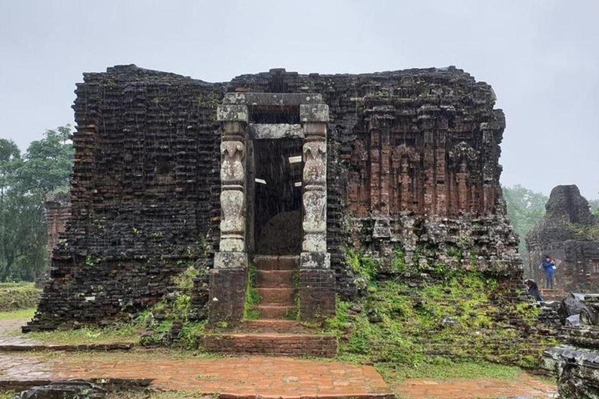 an old building with a doorway in a temple