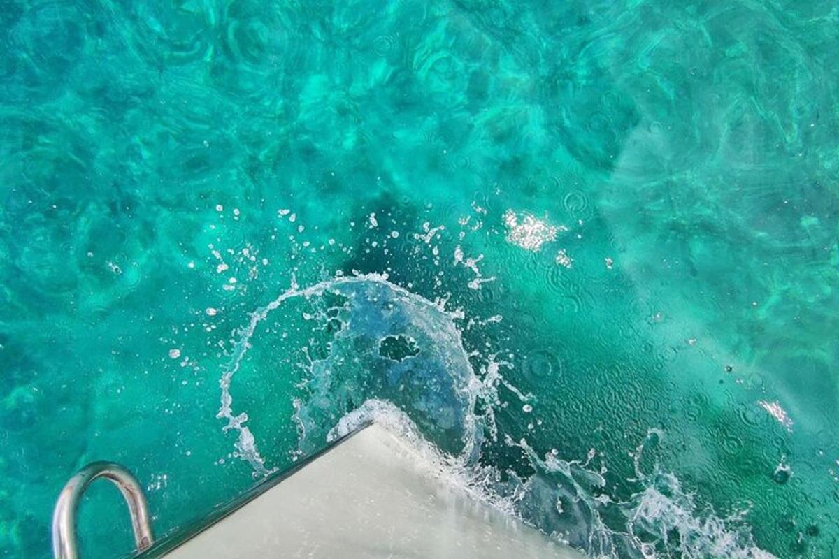 a view of the ocean from a boat in the water