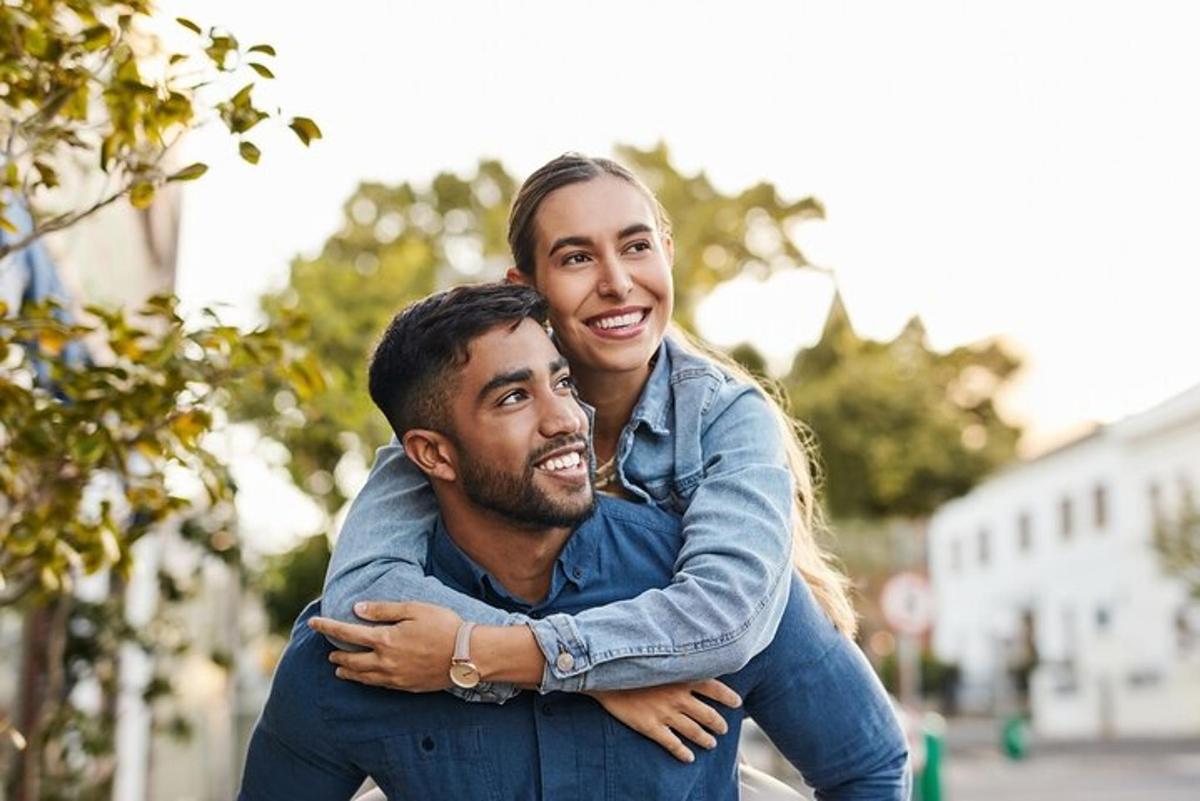a man and a woman hugging each other