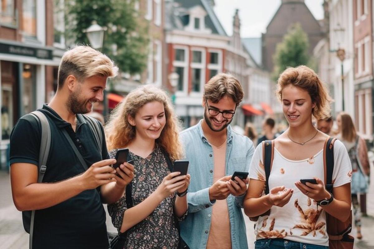 grupp inimesi, kes vaatavad oma mobiiltelefone