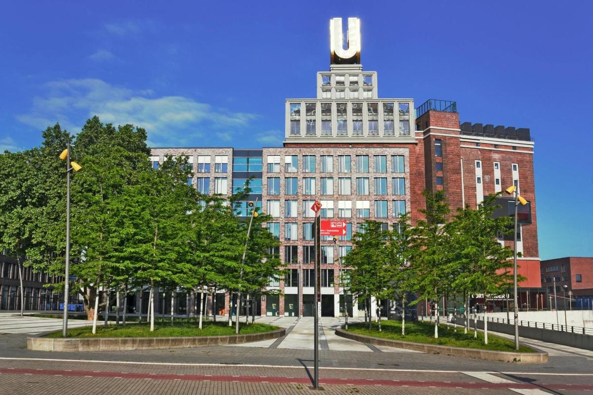 a large building with a clock tower on top of it