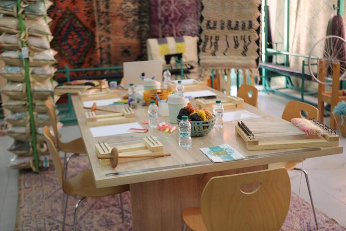 a table with wooden utensils on top of it