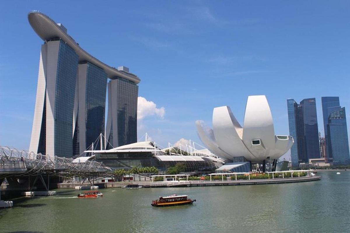 a view of a city with a river and buildings