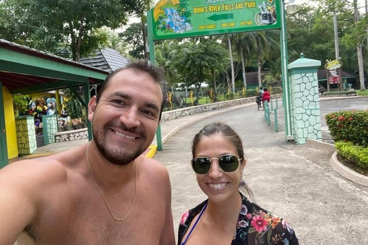 a man and a woman posing for a picture