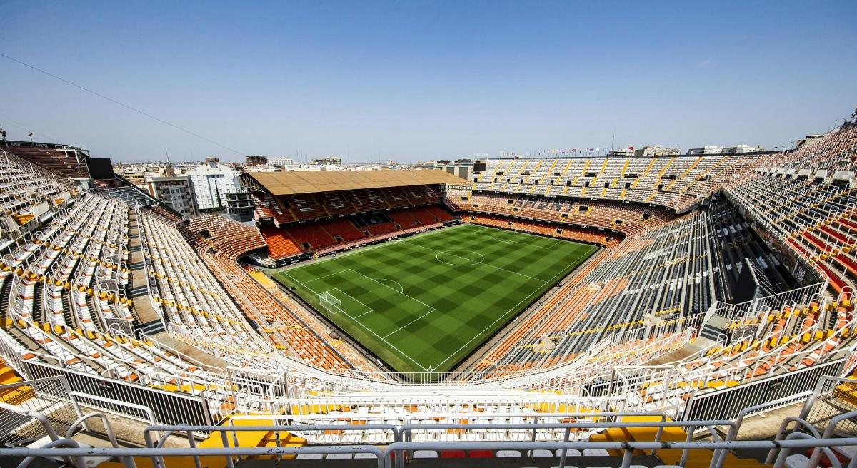 an aerial view of a soccer stadium