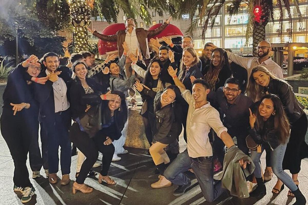 a group of people posing for a picture