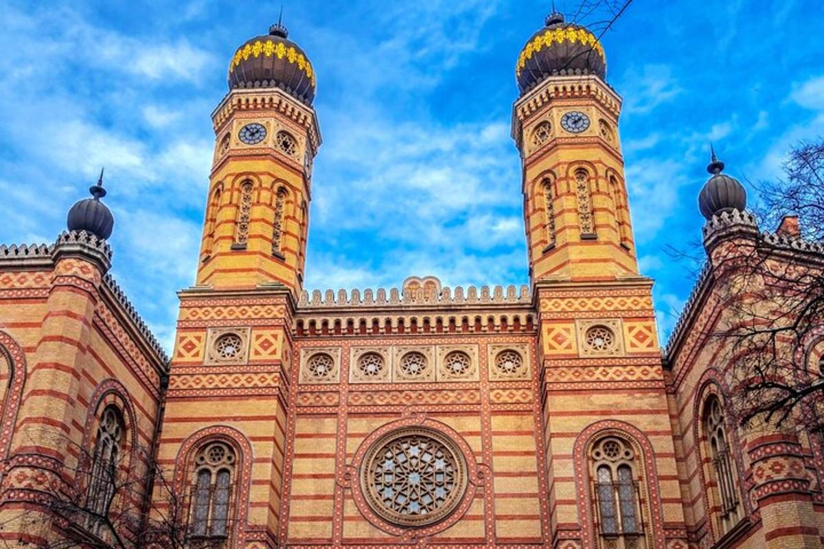 a large building with two towers on top of it