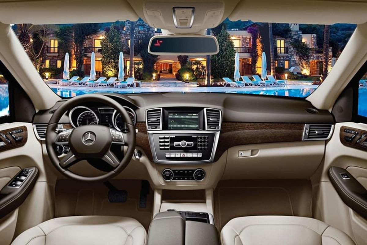 a view of the cockpit of acedes benz car