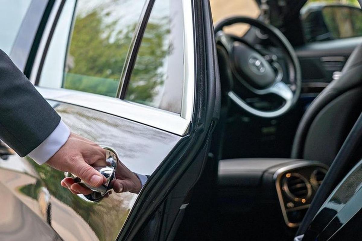 un hombre abriendo la puerta de un coche