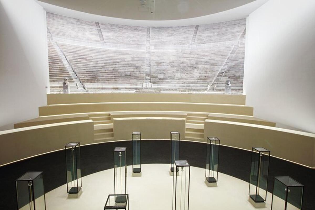 a view of a lecture hall with chairs and tables