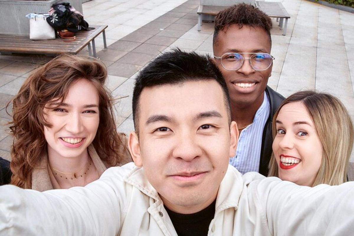 a group of people posing for a picture