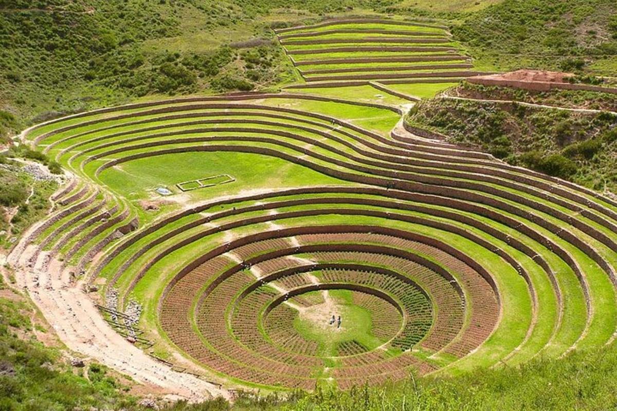 ein Amphitheater mit unbefestigten Straßen und Gras
