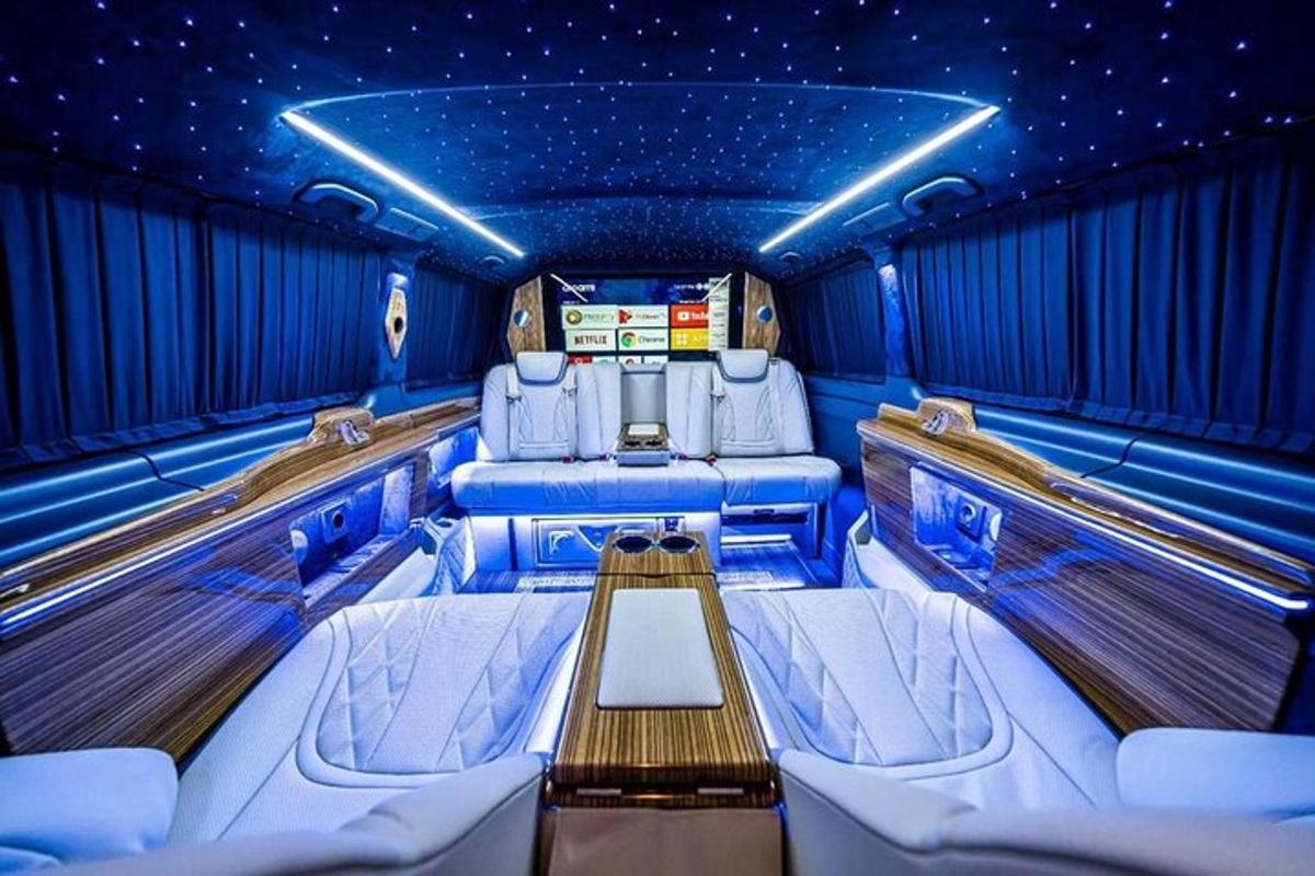 a room with two seats in a boat