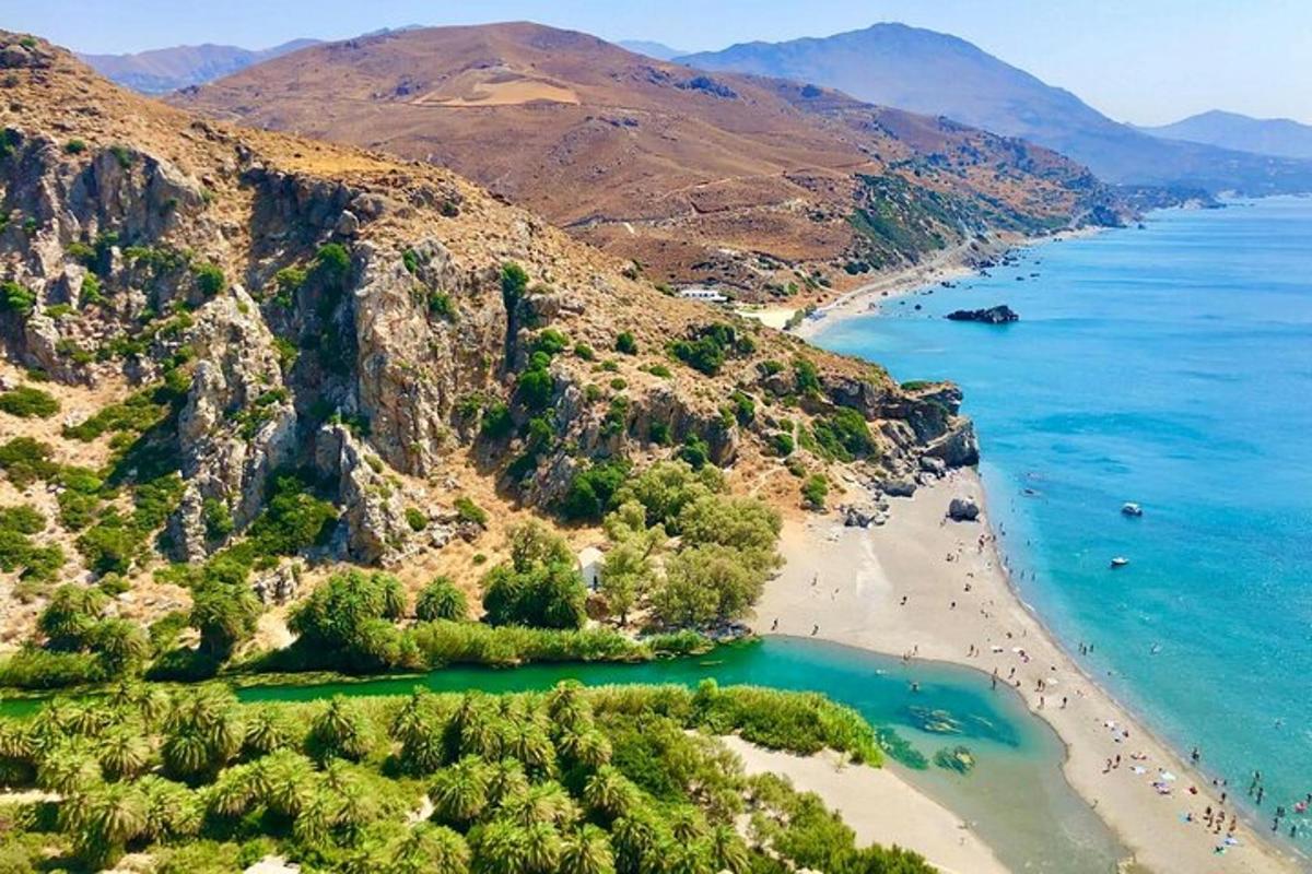 μια εναέρια άποψη μιας παραλίας και του ωκεανού