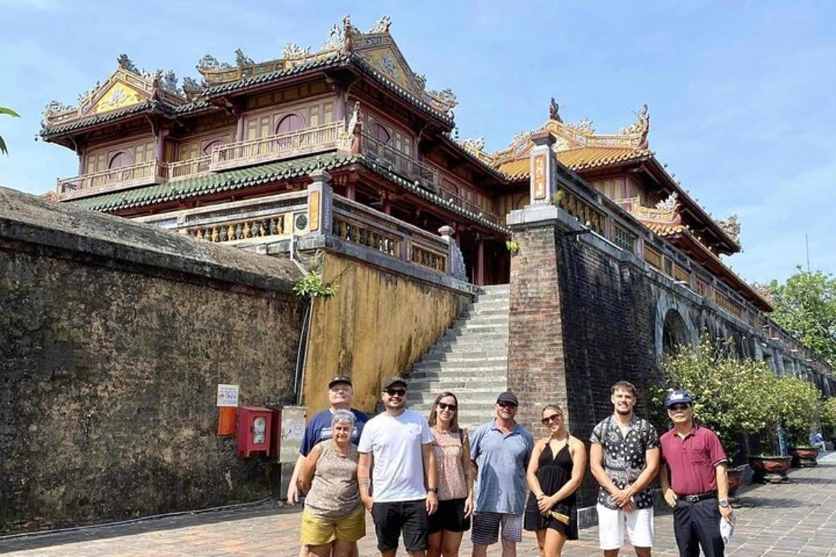 a group of people standing in front of a building