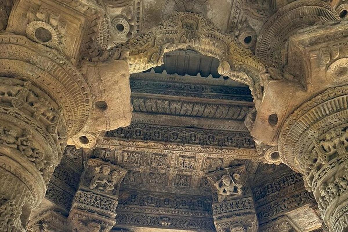 a view of the ceiling of a building