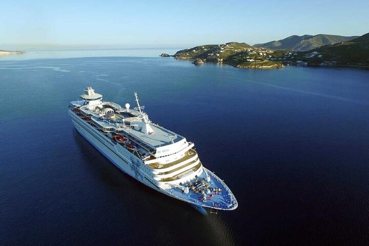 a large cruise ship in the middle of the water