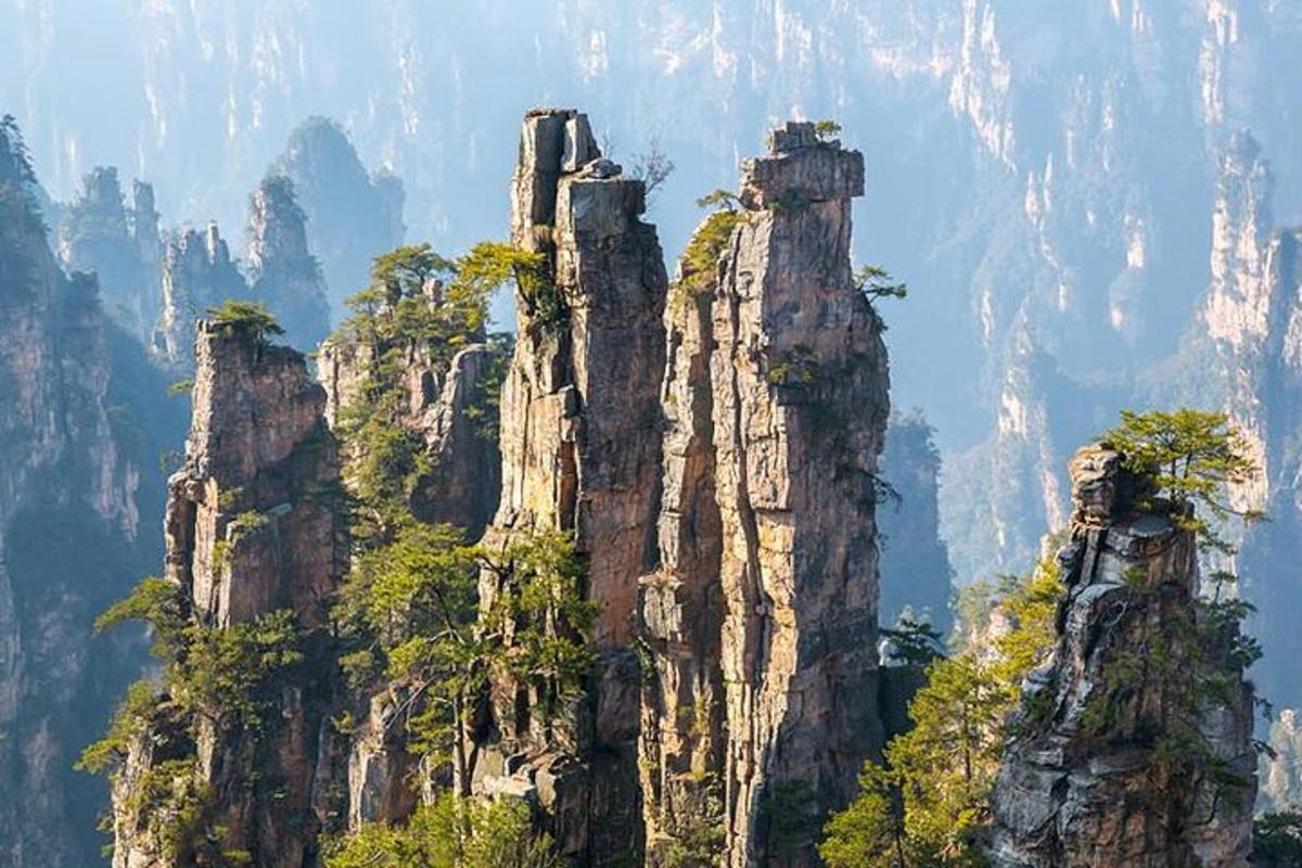 a mountain range with trees on top of it
