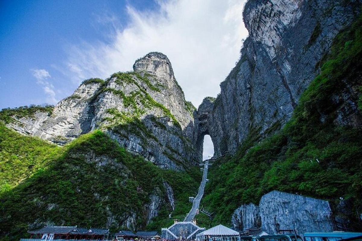a mountain with a road on the side of it