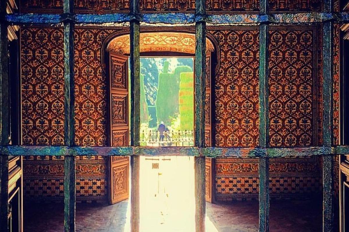 a view of a room with a window in a building