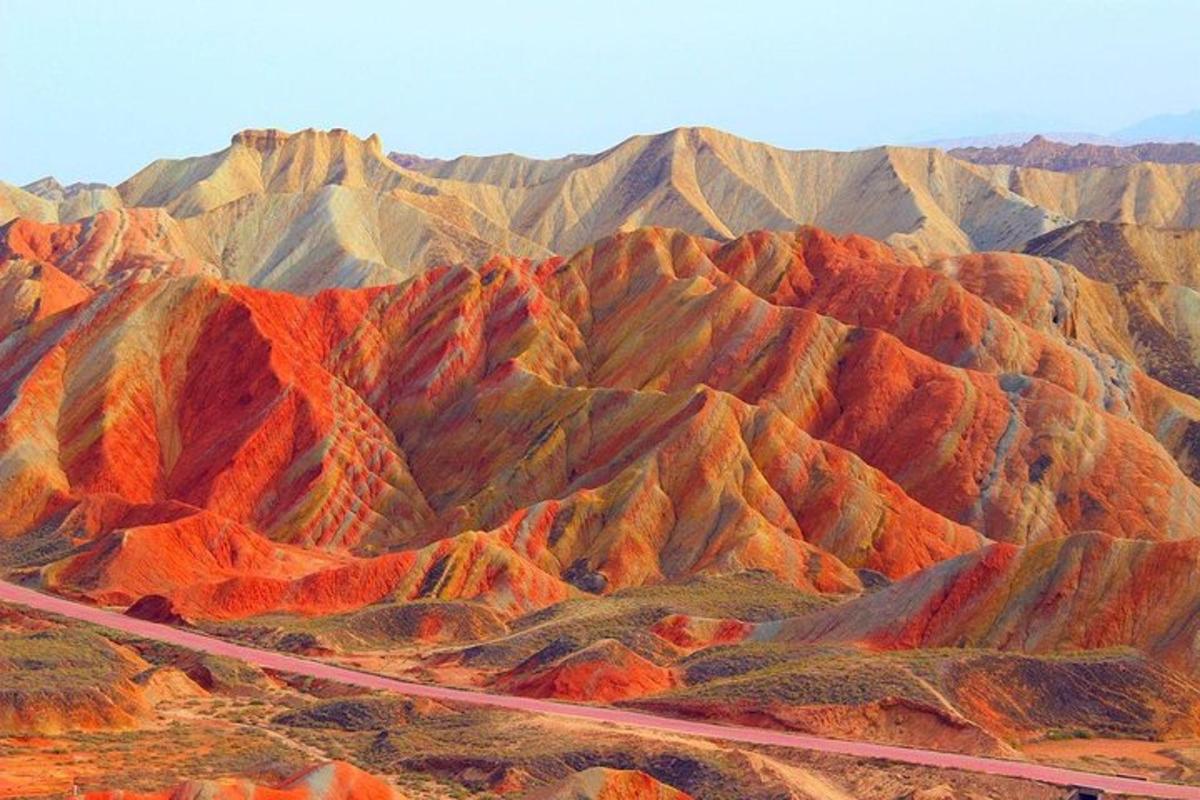 an aerial view of a mountain range