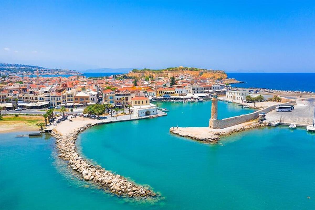 an aerial view of a harbor with a city