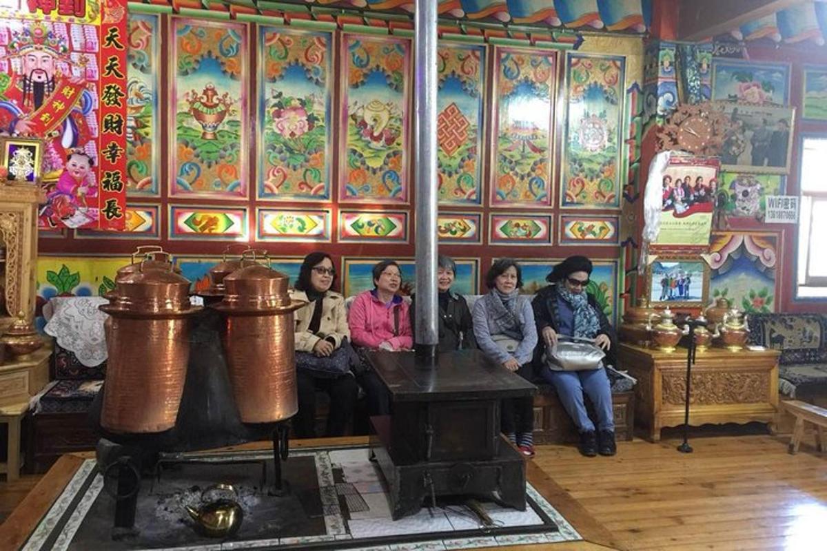 a group of people sitting in a room