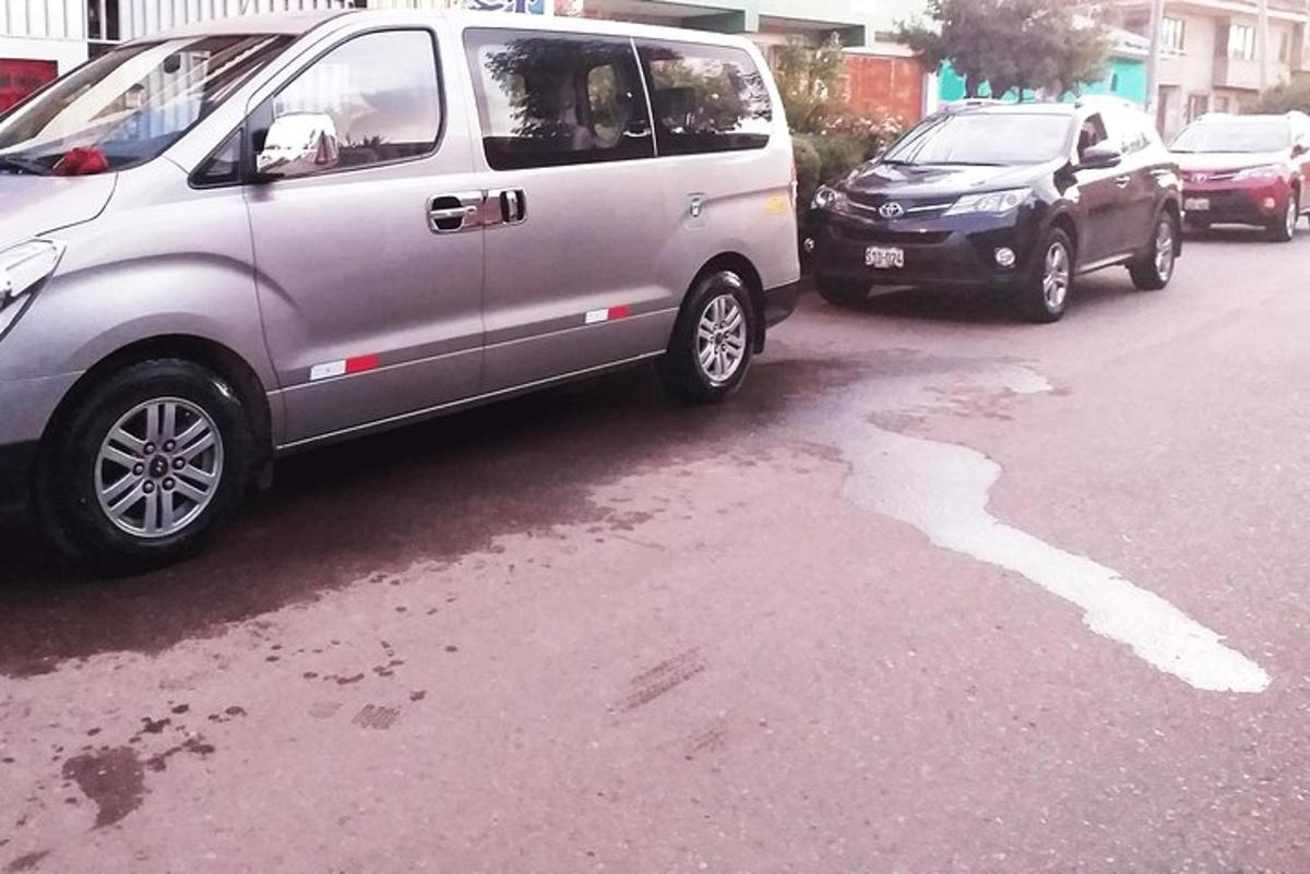 a van parked on the side of a street