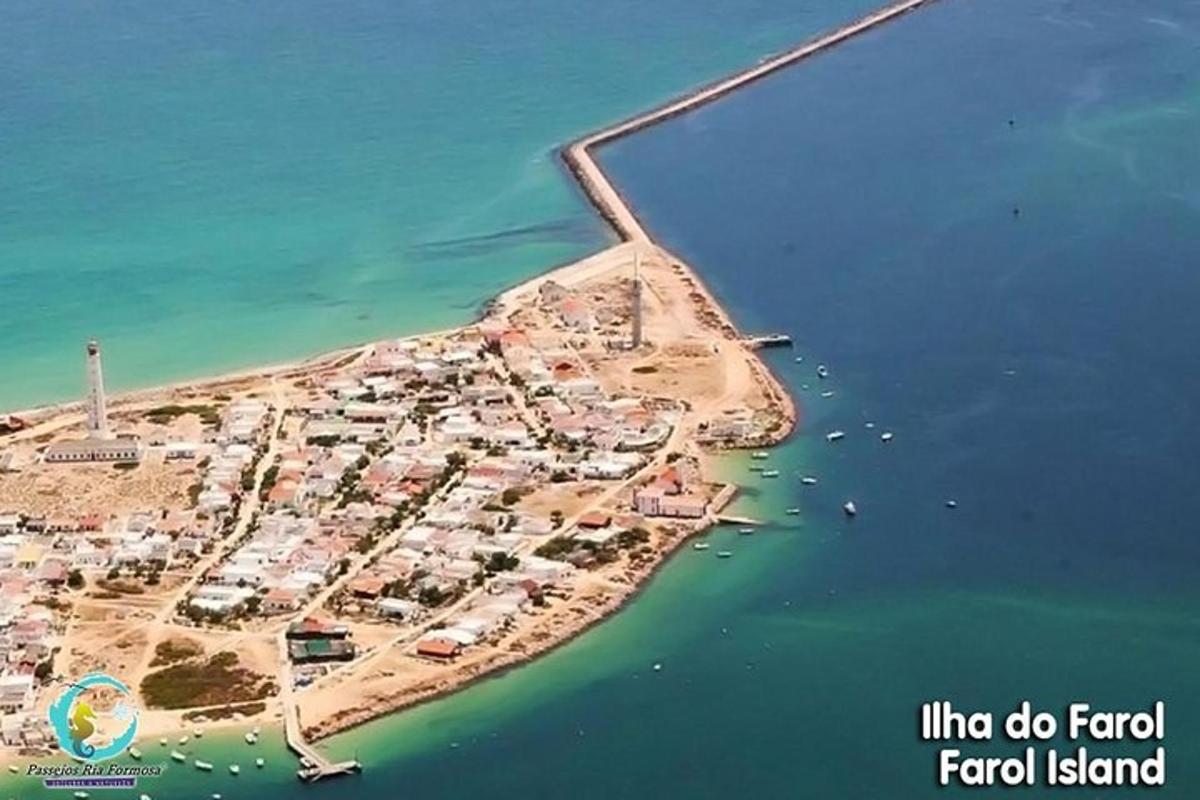 pemandangan udara pulau kecil di dalam air