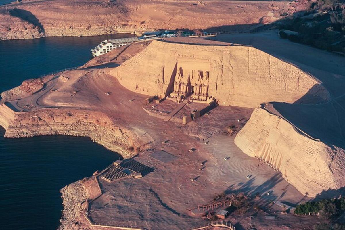 an aerial view of an island in the water