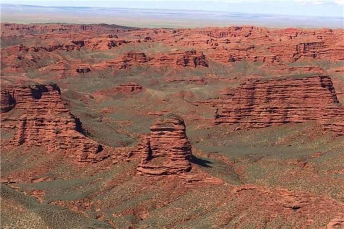 a view of the grand canyon from a helicopter