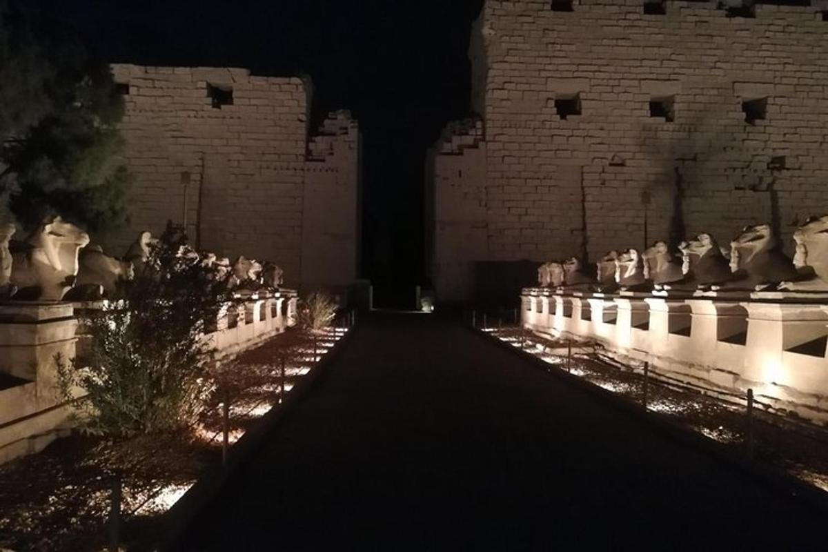 a dark room with statues and a brick wall