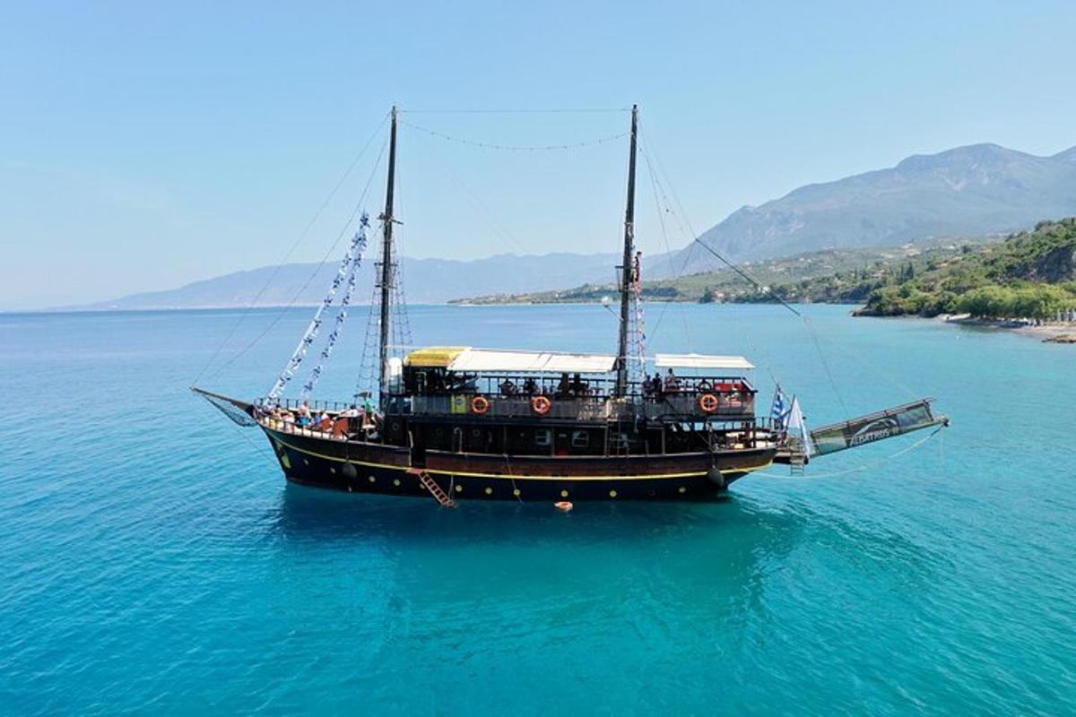 a large boat in the middle of the water