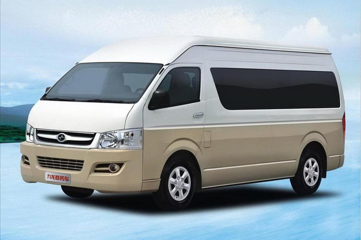 a white van is parked on a street