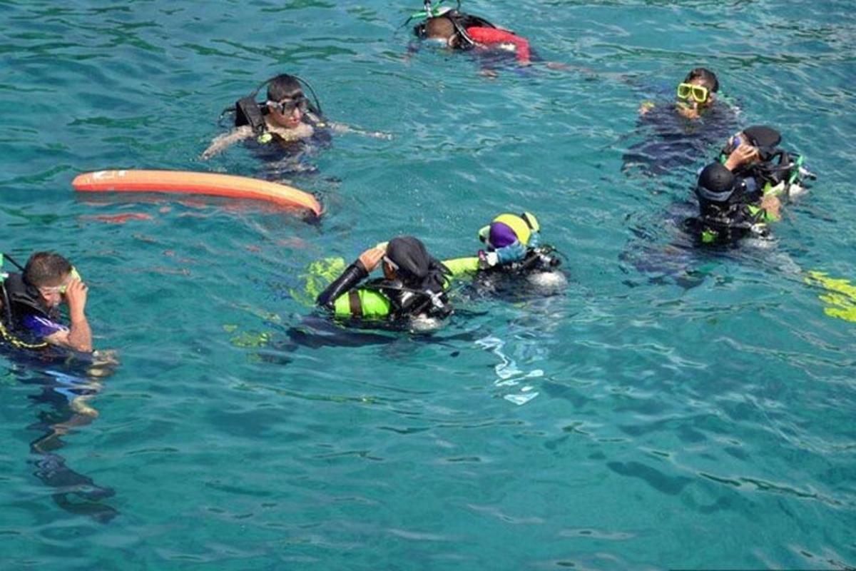 un grup de oameni în apa unei piscine